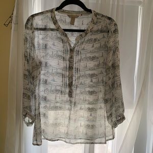 Banana Republic Factory NYC Skyline blouse